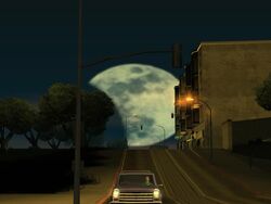 The Moon rising over San Fierro.