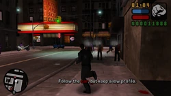 Follow the car, but keep a low profile.