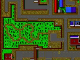 Overview of Little Bogota Graveyard in the Game Boy Color version.