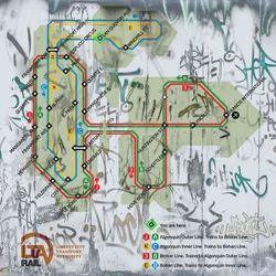 Map of the subway seen at the station.