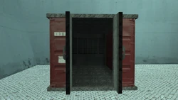 The shipping container open after breaking the padlock
