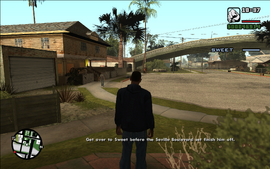 CJ must now drive to the Seville Boulevard hood and rescue Sweet before he gets killed.