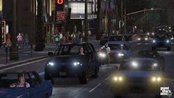 Vinewood Boulevard as seen in the enhanced version.