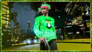 Green Reindeer Beer Hat.