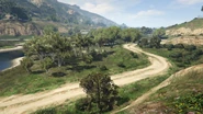 Lago Zancudo; the Emperor has to be driven here and torched to complete the mission.