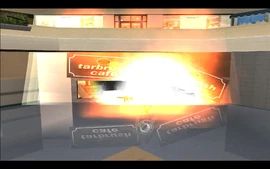 Tarbrush Café exploding.