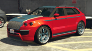 An NPC-modified Huntley S in enhanced edition of GTA V. (rear quarter view)