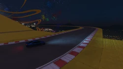 Proceeding onto a track piece after the platform