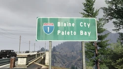 Route1-GTAV-Sign.jpg (63 KB) A sign that incorrectly labels Route 1 as Interstate 1 even though the latter is half way across the state. This sign is one of two that displays this missignage. The other sign is directly across the bridge along the guardrail.