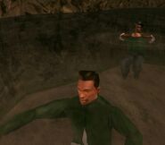 Carl Johnson and Big Smoke swimming.