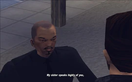 Kenji tells Claude that his sister talked good of him, but Kenji still does not trust a person out of their organization.