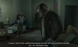 Niko composes himself in the Bohan safehouse while Roman looks at the brighter side of things (despite losing his home and business moments ago).