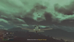 Deliver the Velum to Miguel's Hanger.