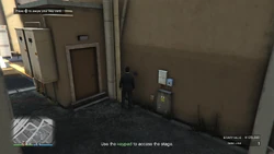 Use the key card to access the stage