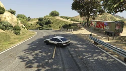 Passing some spectators on the side of the road