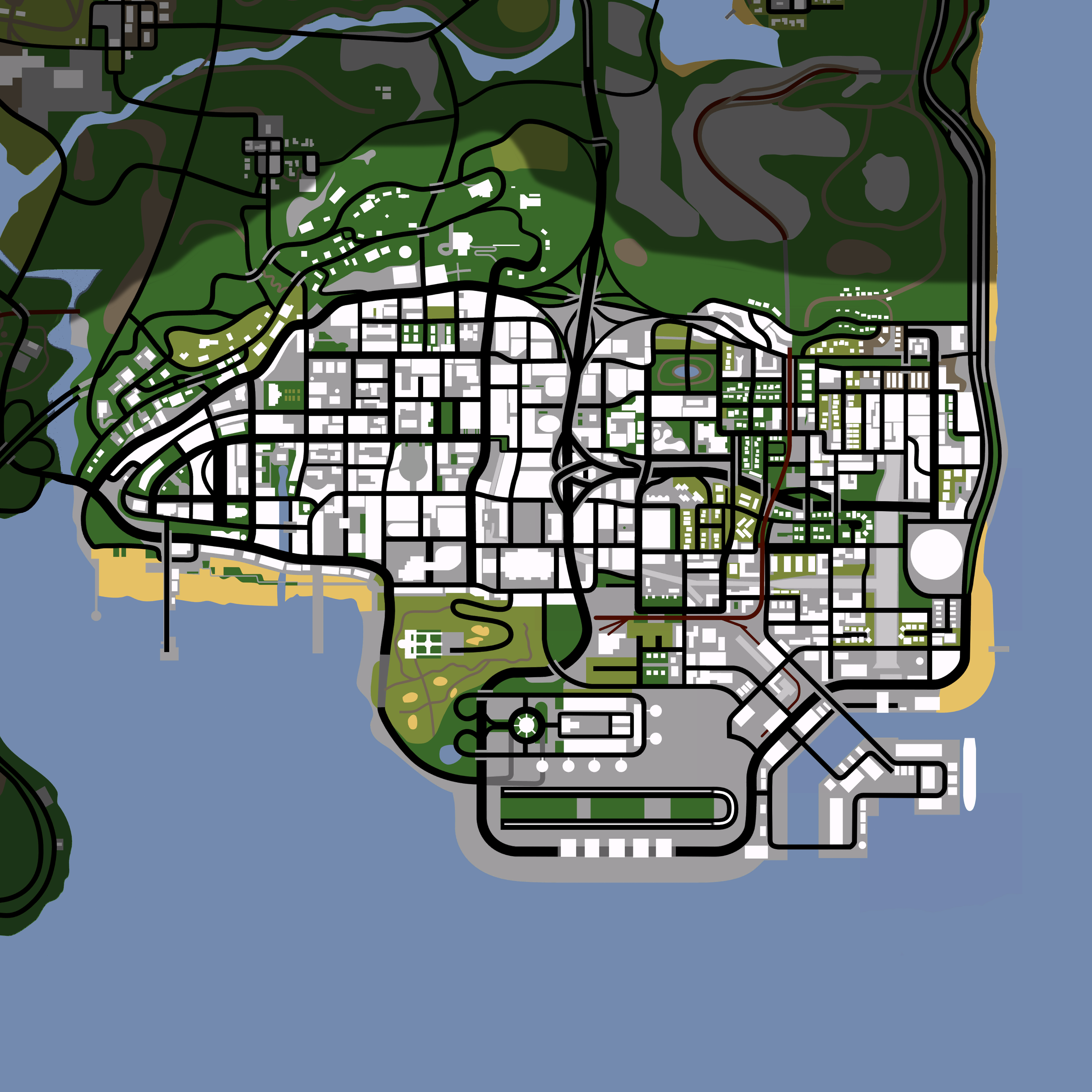 Los Santos In San Andreas  Los angeles, Los angeles, califórnia, Califórnia