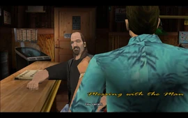 He quickly notices Tommy and greets him.