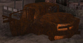 A rusty/wrecked Walton outside Catalina's home in Fern Ridge in GTA San Andreas.