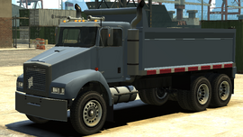 The Biff with a dump-truck rear in Grand Theft Auto IV. (Rear quarter view)