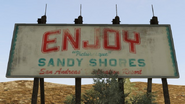 A billboard in Sandy Shores.