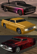 Combinations of ways the Slamvan can be modified at Loco Low Co. in GTA San Andreas.