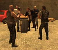 Angels of Death arm wrestling.