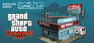 Artwork of the laundrette at Rockstar Games Social Club.