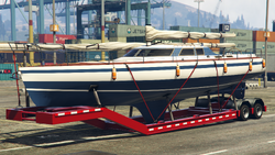 The yacht boat Trailer in Grand Theft Auto V.