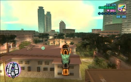 Collecting the last checkpoint located on the roof of an apartment.