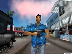 Promotional screenshot of the M4 in Grand Theft Auto: Vice City
