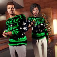 Amazon Prime Bonus Sprunk Snowflakes Festive sweater.