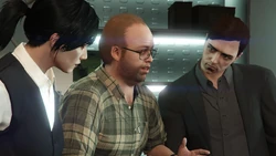 Lester explains his plan to rob a Fleeca franchise on the GOH.