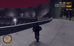 After continuing to walk through the dam, Claude sees another Colombian Cartel checkpoint set up.