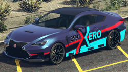 A Vectre with the Xero 29 livery in Grand Theft Auto Online. (Rear quarter view)