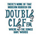 Alternate version of the Double Clef FM logo from GTA III with the slogan "None of that modern rubbish on Double Clef FM where the songs have words".