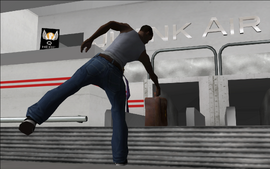 Carl "CJ" Johnson is preparing to get on a flight back home to Los Santos after 5 years of being away.