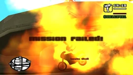 After enabling the "health and armor" cheat during the bike chase.