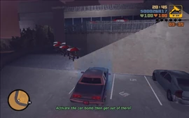 Claude parking the Idaho back in its spot and arming the bomb.