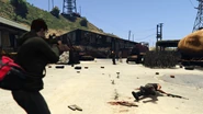 Fighting the Lost MC at the scrapyard.