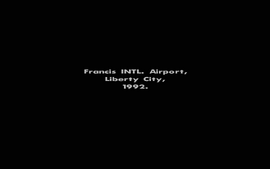 The scene is Francis International Airport in Shoreside Vale, Liberty City, 1992.