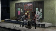 Two Rednecks drinking beer outside the Liquor Market before Trevor Philips initiates the first rampage.