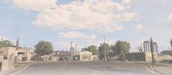 Grove Street. Background of the Friendly Neighbors page on the official game website.