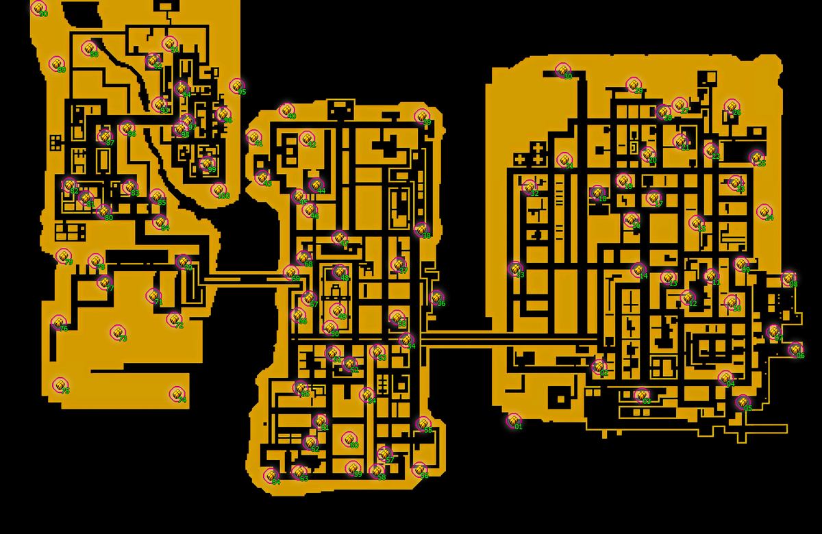 Grand Theft Auto III Hidden Packages Map: Staunton Island Map for