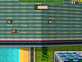 Driving to Vice Beach.
