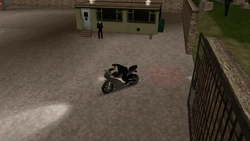 ...where he is greeted by the Leone mobsters.