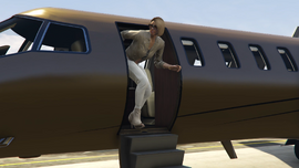Valentina arriving in Los Santos on Mr. Faber's private jet.