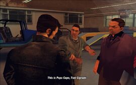 Joey introduces Toni Cipriani, the caporegime of the Leone Crime Family to Claude.