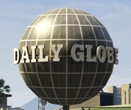 The globe on top of the headquarters, (GTA V).
