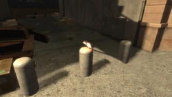 The flying rat on the bollard.