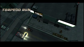 Arriving at the gas station.